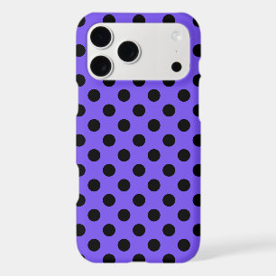 Black polka dots on periwinkle