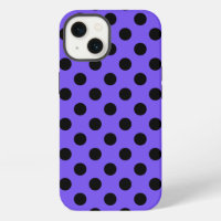 Black polka dots on periwinkle Case-Mate iPhone ca