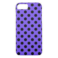 Black polka dots on periwinkle