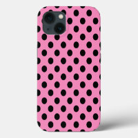 Black polka dots on pink Case-Mate iPhone case