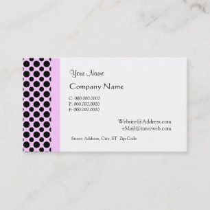Black Polka Dots on Pink Custom Business Cards
