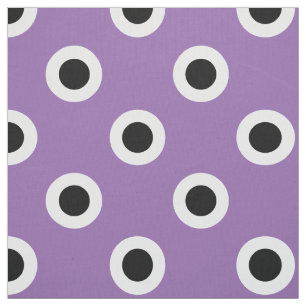 Black Polka Dots On Purple Fabric
