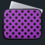 Black polka dots on purple laptop sleeve<br><div class="desc">Black polka dots on purple</div>