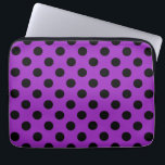 Black polka dots on purple laptop sleeve<br><div class="desc">Black polka dots on purple</div>