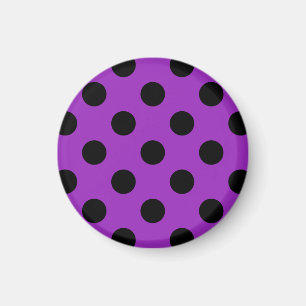 Black polka dots on purple magnet