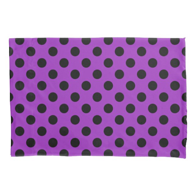 Black polka dots on purple pillowcase (Front)