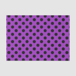 Black polka dots on purple tissue paper