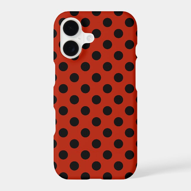 Black polka dots on red  (Back)