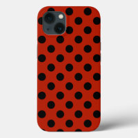 Black polka dots on red Case-Mate iPhone case