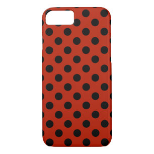 Black polka dots on red iPhone 8/7 case
