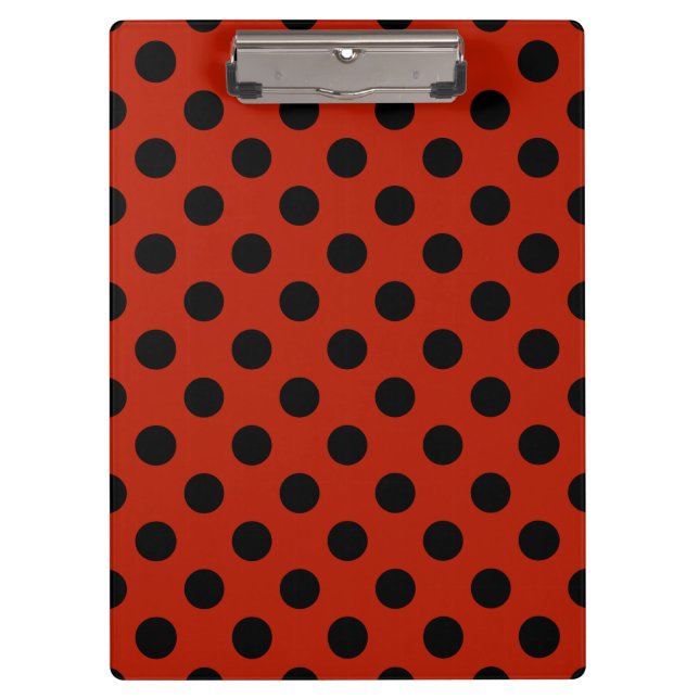 Black polka dots on red clipboard (Front)