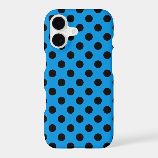 Black polka dots on sky blue  (Back)