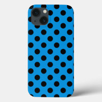Black polka dots on sky blue Case-Mate iPhone case