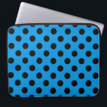 Black polka dots on sky blue laptop sleeve<br><div class="desc">Black polka dots on sky blue</div>