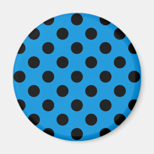 Black polka dots on sky blue magnet