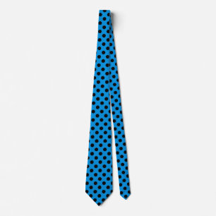 Black polka dots on sky blue tie