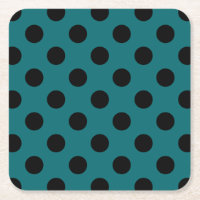 Black polka dots on teal