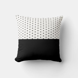 Black polka dots on Throw Pillow