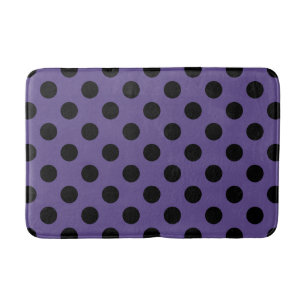 Black polka dots on ultra violet bath mat
