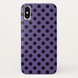 Black polka dots on ultra violet iPhone x case