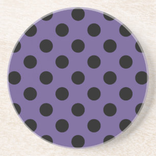 Black polka dots on ultra violet coaster