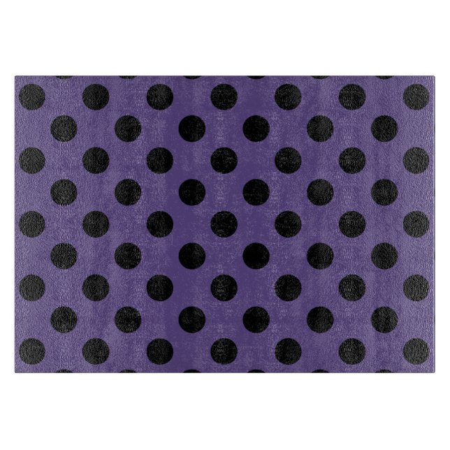 Black polka dots on ultra violet cutting board (Front)
