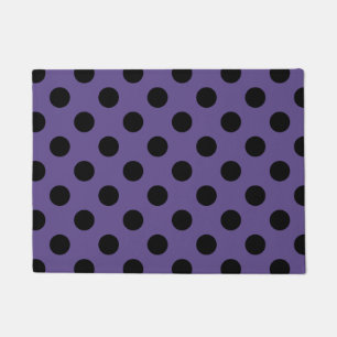 Black polka dots on ultra violet doormat