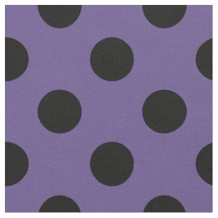Black polka dots on ultra violet fabric
