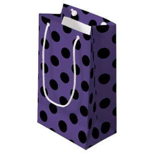 Black polka dots on ultra violet small gift bag