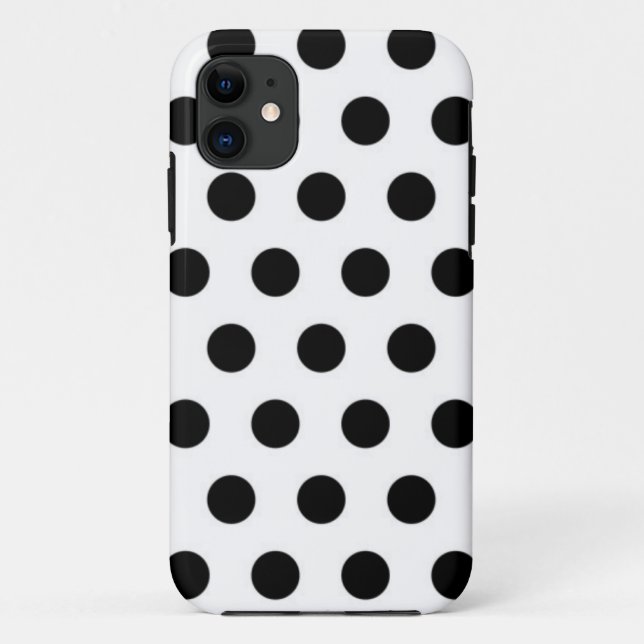 Black polka Dots On White Background Case-Mate iPhone Case (Back)
