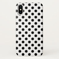 Black polka dots on white