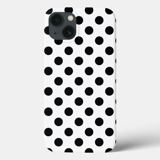 Black polka dots on white Case-Mate iPhone case (Back)