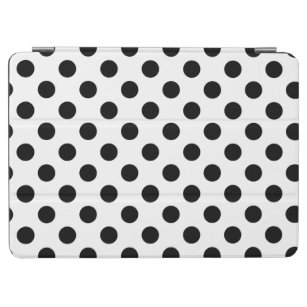 Black polka dots on white iPad air cover