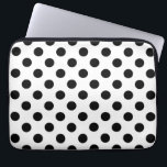 Black polka dots on white laptop sleeve<br><div class="desc">Black polka dots on white</div>