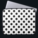 Black polka dots on white laptop sleeve<br><div class="desc">Black polka dots on white</div>
