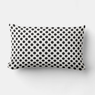 black polka dots on white lumbar cushion