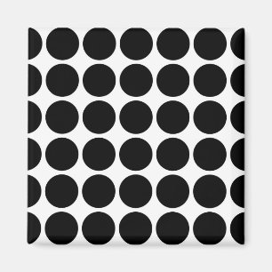 Black Polka Dots on White Magnet