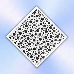 Black Polka Dots on White   Napkin