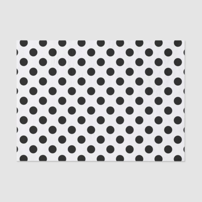 Black polka dots on white tissue paper (Front)