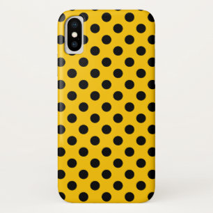 Black polka dots on yellow iPhone x case