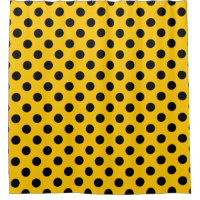 Black polka dots on yellow