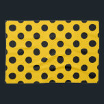 Black polka dots on yellow tea towel<br><div class="desc">Black polka dots on yellow</div>