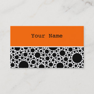 Black Polka Dots Pattern + your back & text Business Card