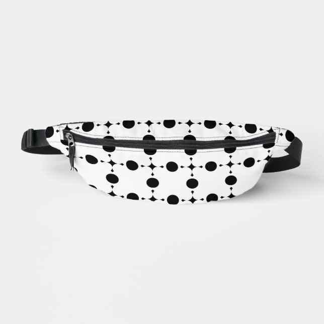 Black Polka Dots, Polka Dot Pattern, Dots, Dotted Bum Bags (Front)