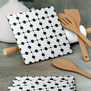 Black Polka Dots, Polka Dot Pattern, Dots, Dotted Ceramic Tile