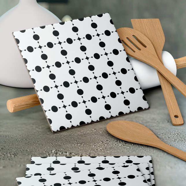 Black Polka Dots, Polka Dot Pattern, Dots, Dotted Ceramic Tile (Creator Uploaded)