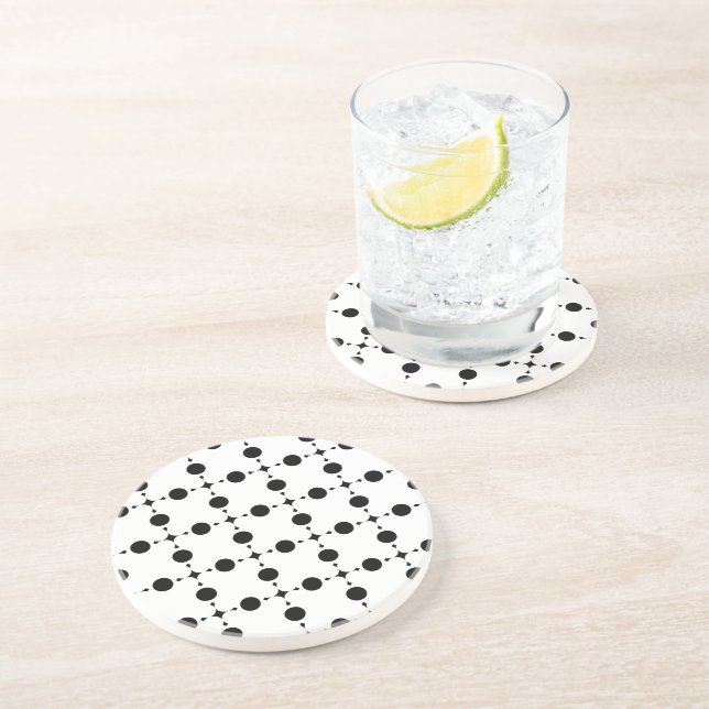 Black Polka Dots, Polka Dot Pattern, Dots, Dotted Coaster (Side)