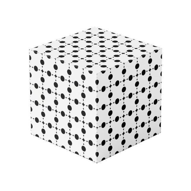 Black Polka Dots, Polka Dot Pattern, Dots, Dotted Cube (Front Angled)