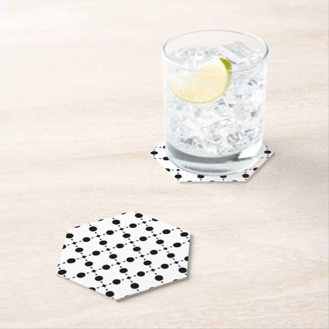 Black Polka Dots, Polka Dot Pattern, Dots, Dotted Paper Coaster (Insitu)