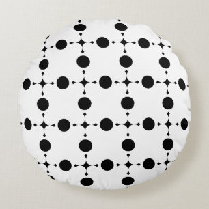 Black Polka Dots, Polka Dot Pattern, Dots, Dotted Round Cushion